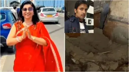 તસવીર સોશ્યલ મીડિયા - ડાબે મૃતક શિલ્પા, ઇન્સેટમાં પતિ વિશાલ અને સિમેન્ટના લેયર વાળી પેટી જમણે